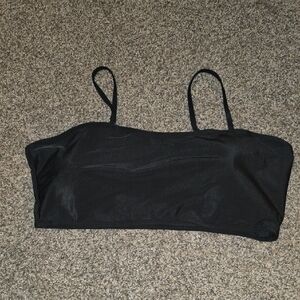 Black Strapless Crop Top